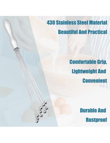 Batidores de Huevo Hitefu 2PCS Acero Inoxidable 25,4 y 30,5 cm