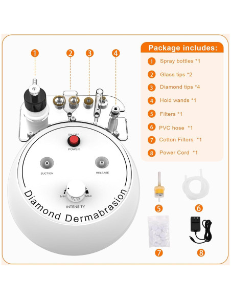 Máquina de Microdermoabrasión Mcwdoit 3 en 1 Facial Exfoliación
