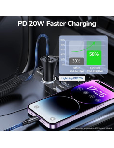 Cargador de coche Syncwire 32W con cable Lightning 1.5M 2