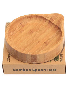 Soporte Redondo para Cucharas ZTHapwa de Bambú 11.4 cm
