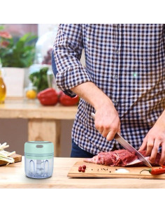 Picador de Ajo Eléctrico Inalámbrico 0.24 kg Verde 2