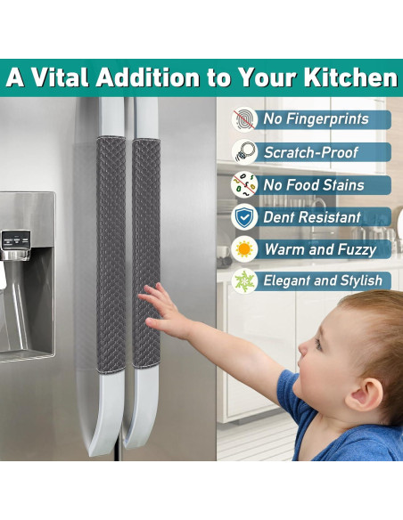 Cubiertas de Manijas de Refrigerador Luludamier 5 PCS Negro