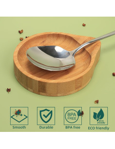 Soporte Redondo para Cucharas ZTHapwa de Bambú 11.4 cm 2