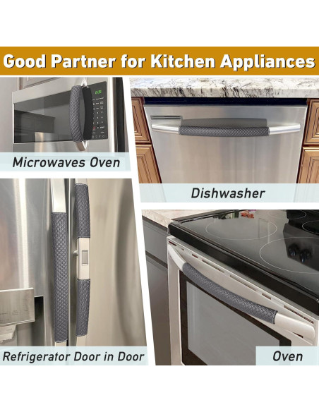 Cubiertas de Manijas de Refrigerador Luludamier 5 PCS Negro