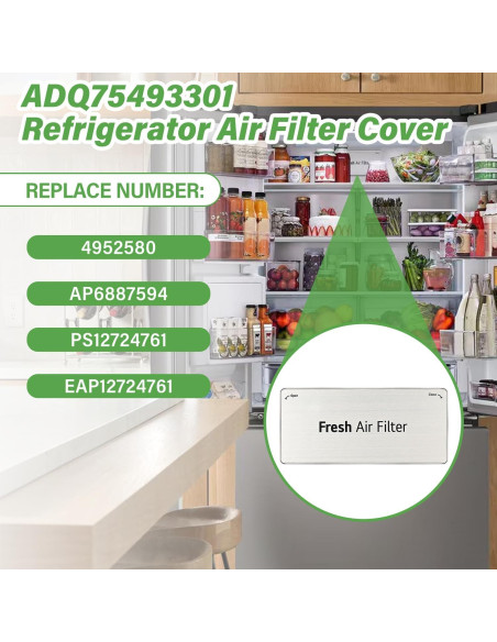 Cubierta Filtro Aire Refrigerador LG ADQ75493301 19.8x9.9cm