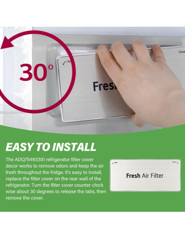Cubierta Filtro Aire Refrigerador LG ADQ75493301 19.8x9.9cm