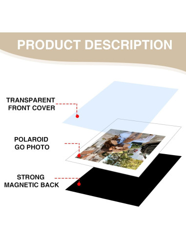 20 Marcos de Foto Magnéticos CAIYOULE para Polaroid Go