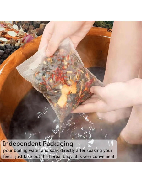 30 Paquetes Baño de Pies Detox SKVSKV 900g Jengibre y Hierbas