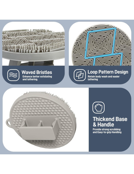 Esponja de Cuerpo de Silicona GEENOA 2PCS Antideslizante