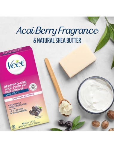 Ceras Frías Veet para Piernas y Cuerpo 40 unidades