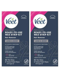 Kit de Depilación Veet - Tiras de Cera Fría 40 Unidades