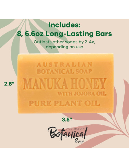 Jabón Botánico Australiano Miel de Manuka 8 Barras 187g