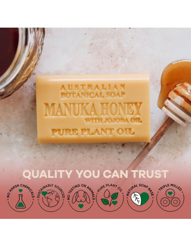 Jabón Botánico Australiano Miel de Manuka 8 Barras 187g