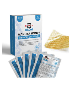 Vendas de gasa Hilom con miel de Manuka 5 unidades 5x5 cm