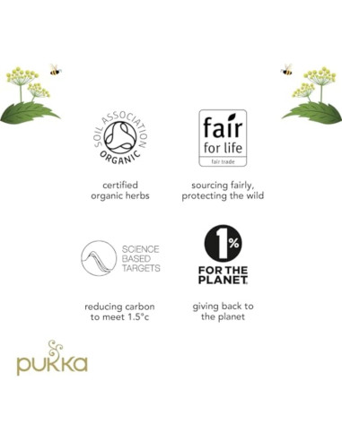 Té de Hierbas Orgánico Pukka Manzanilla Vainilla Miel 80 Bolsitas