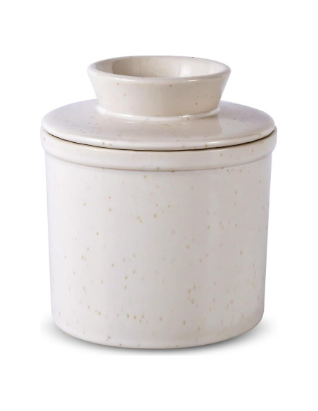 Crock de Mantequilla ALIKITCN Cerámica Blanca 170g