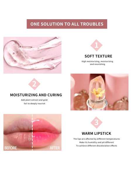 Set 6 Pintalabios Gel Floral Cambia Color Hidratante BestLand