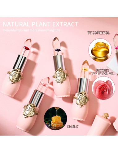 Set 6 Pintalabios Gel Floral Cambia Color Hidratante BestLand