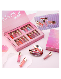 Set de 16 Brillos Labiales Color Nymph - Rosa Iridiscente