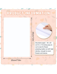 30 Hojas Papel Absorbente A4 para Prensar Flores Meanplan 2