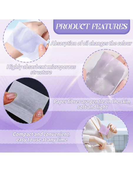 BOROLA Set de Hojas Absorbentes de Aceite 100 Hojas Púrpura BOROLA Set de Hojas Absorbentes de Aceite 100 Hojas Púrpura