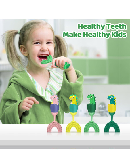 Cepillo de Dientes en U ZMRZ para Niños 2-7 Años Verde Cepillo de Dientes en U ZMRZ para Niños 2-7 Años Verde