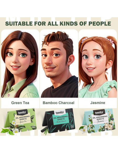 Hojas Absorbentes de Aceite Teenitor - 600 Hojas para Piel Grasa
