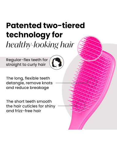 Cepillo Desenredante Tangle Teezer Duo Rosa - Todos Cabellos