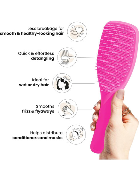 Cepillo Desenredante Tangle Teezer Duo Rosa - Todos Cabellos
