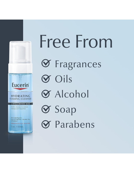 Limpiador Facial Espumoso Eucerin 150 ml con Ácido Hialurónico