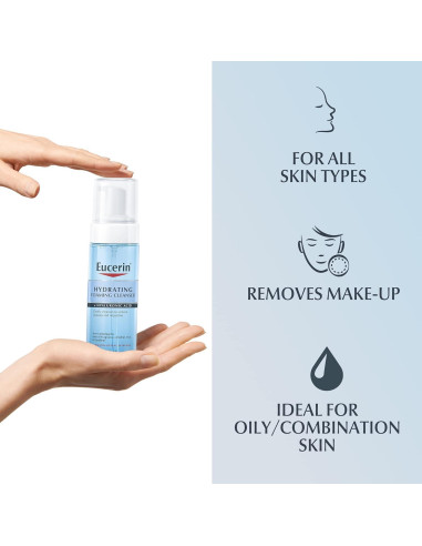 Limpiador Facial Espumoso Eucerin 150 ml con Ácido Hialurónico