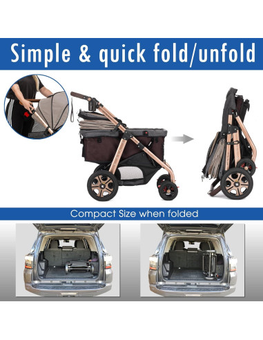 Carro de Paseo para Mascotas HPZ Titan-HD Beige 100 kg