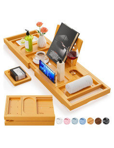 Bandeja de Baño Premium Yirilan Expandible Bambú 103,83 cm