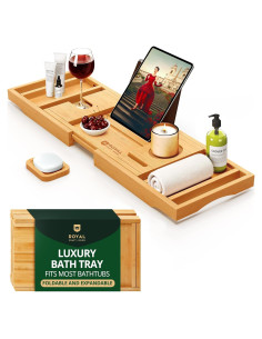 Bandeja de Baño Plegable Royal Craft Wood - Bambú Natural