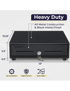Cajón Registrador Electrónico Volcora 33x34x10 cm Negro 2