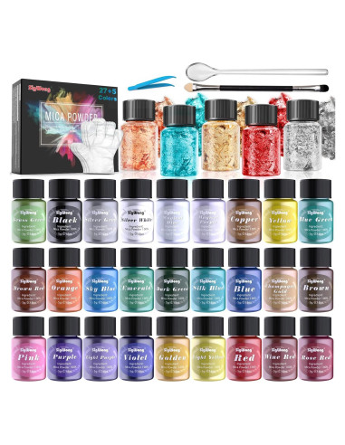 Set de 32 Polvos de Mica SigWong 5g - Pigmentos Naturales