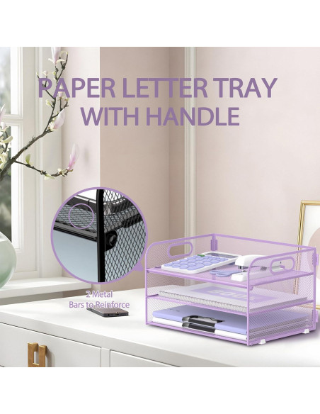 Organizador de Papel SUPEASY 3 Niveles Malla Púrpura Organizador de Papel SUPEASY 3 Niveles Malla Púrpura