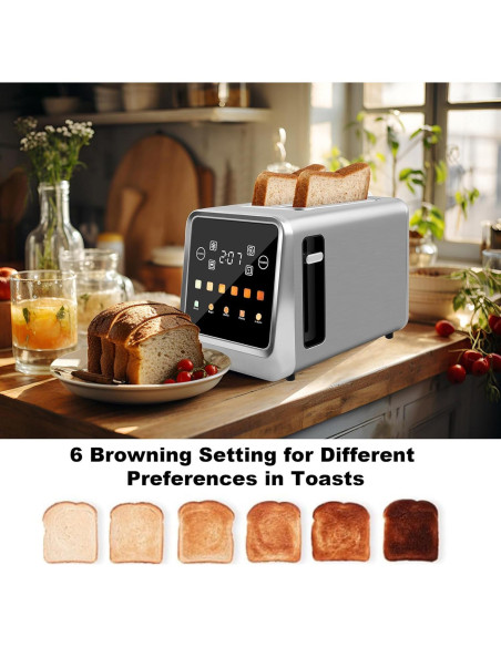 Tostadora Digital Inteligente iFedio 2 Rebanadas Acero Inoxidable