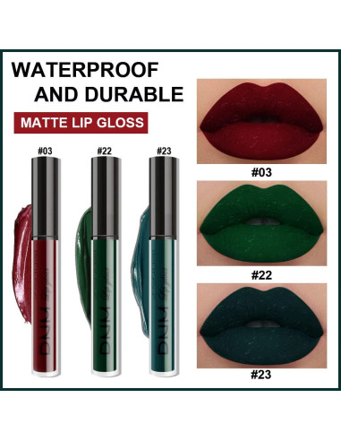 Set de Labios 3 Pcs Evpct Mate 24 Horas Rojo Verde