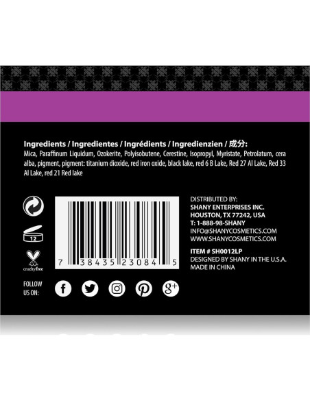 Set de 12 Labiales Mate SHANY - Hidratantes y Larga Duración