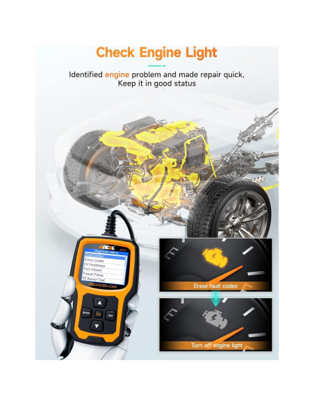Escáner OBD2 ANCEL AD410, Lector de Códigos para Autos 1996+