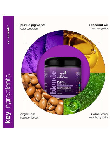 Mascarilla Capilar Morada ArtNaturals 226g - Elimina Amarillo