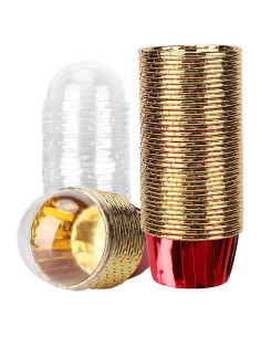 Moldes Desechables para Mini Cupcakes EUSOAR 50pcs Rojo/Oro