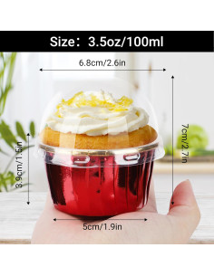 Moldes Desechables para Mini Cupcakes EUSOAR 50pcs Rojo/Oro 2