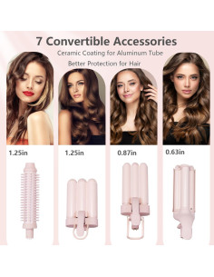 Juego de Plancha de Rizar 7 en 1 SPPZCUR con Barriles Intercambiables 2