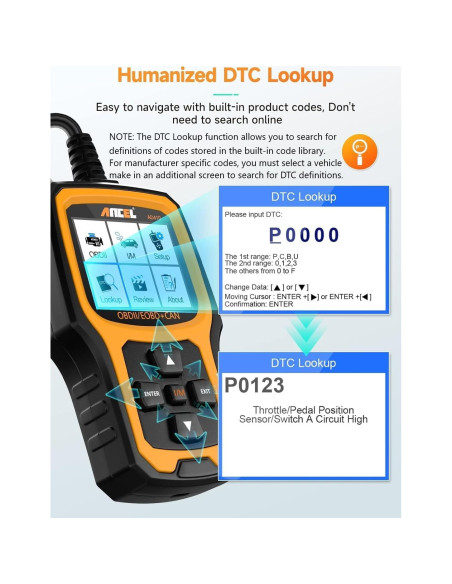 Escáner OBD2 ANCEL AD410, Lector de Códigos para Autos 1996+