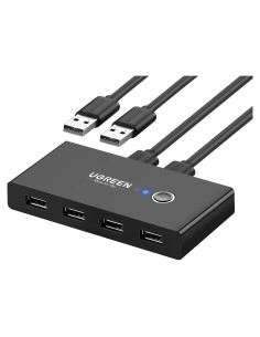 UGREEN Interruptor USB 2.0 4 Puertos para 2 Computadoras