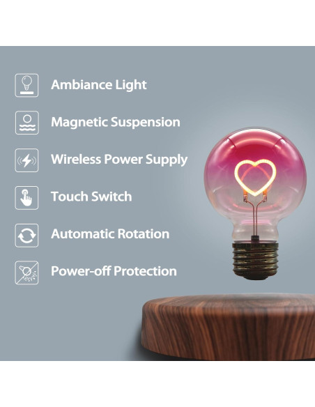 Lámpara Flotante Funtastech LED con Levitación Magnética 15x15cm