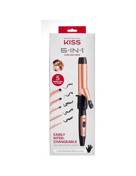 Plancha de Rizar 5-en-1 KISS Oro Cerámica Turmalina Plancha de Rizar 5-en-1 KISS Oro Cerámica Turmalina
