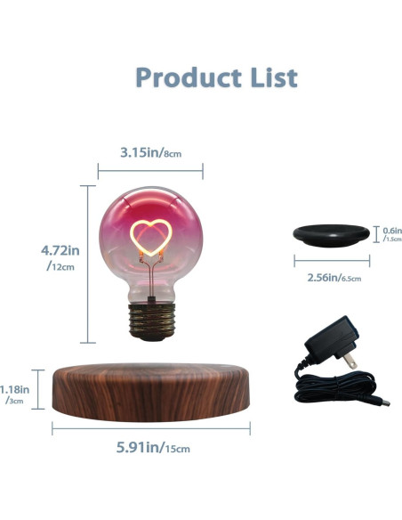 Lámpara Flotante Funtastech LED con Levitación Magnética 15x15cm